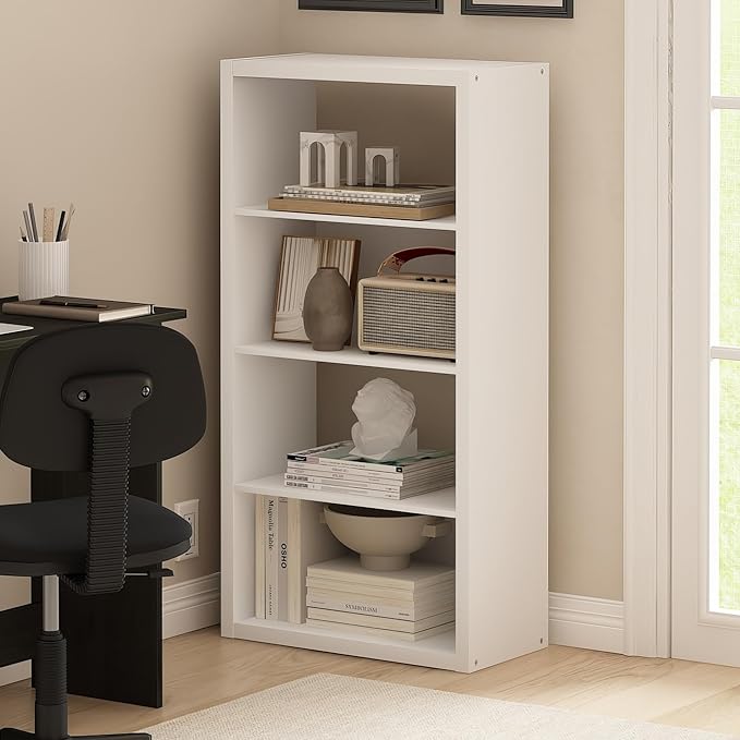 Furinno Viola Book Shelf, 4-Tier Bookshelf, Extra Thick Frame Bookcase