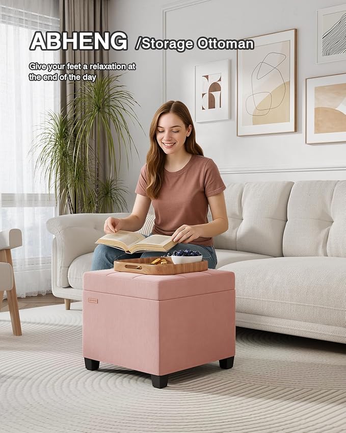 ABHENG 17.7 inches Velvet turfed Ottomans Cube