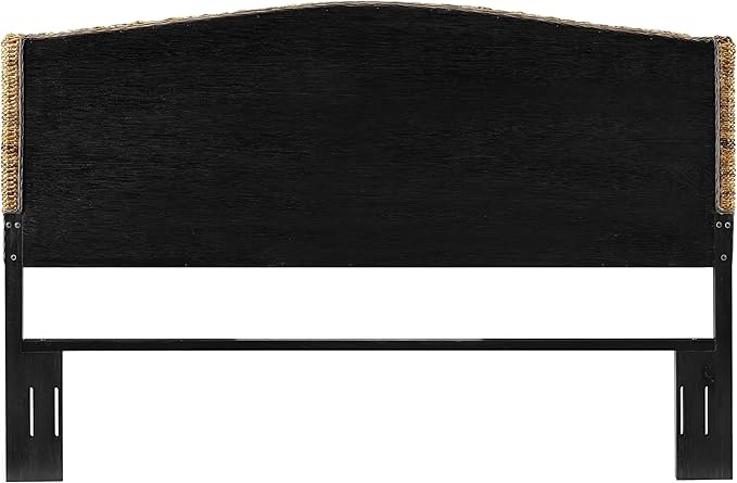 Crosley Furniture Serena Handwoven Natural Fiber Rattan Bed Headboard, Banana