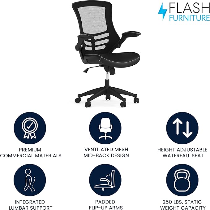Flash Furniture Kelista Mid-Back Swivel Office Chair