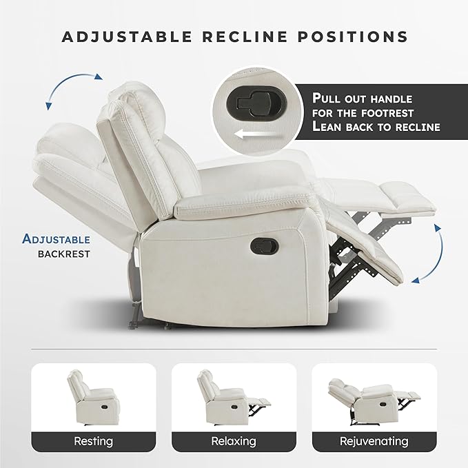 Lexicon Manual Recliner Chair, Polished Microfiber Reclining Sofa Chair
