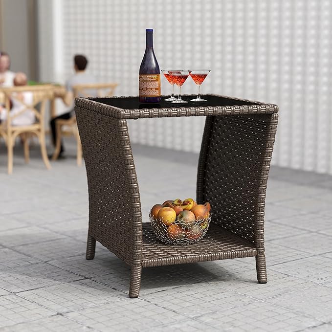 kinbor Outdoor Wicker Side Table