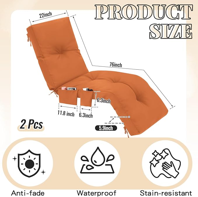 Kigley Outdoor Chaise Lounge Cushions