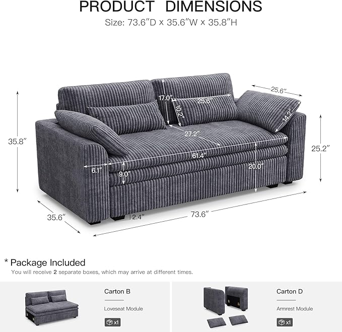 Belffin Large Modular Sectional Sofa