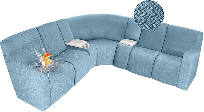 ALIECOM 100% Waterproof Recliner Sectional Couch Covers L Shape Stretch Corner