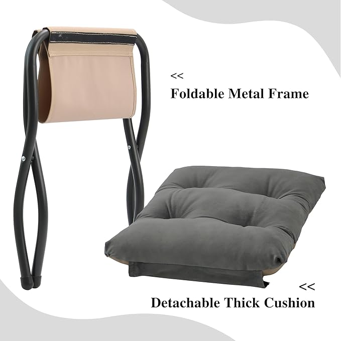 15" Folding Ottoman, Foldable Footrest Stool, Small Foot Stool