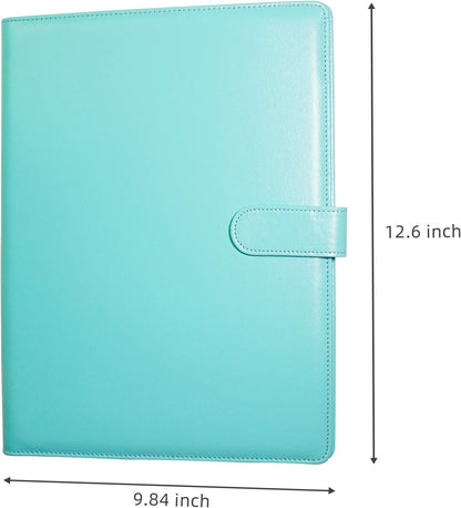 Clipboard Folder Padfolio, Writing Portfolio Faux Leather Clipboards with Cover for Legal Pad Holder Letter Size A4 8.5 x 11 for Business Conference Notepad Clip Boards (Pale Turquoise)