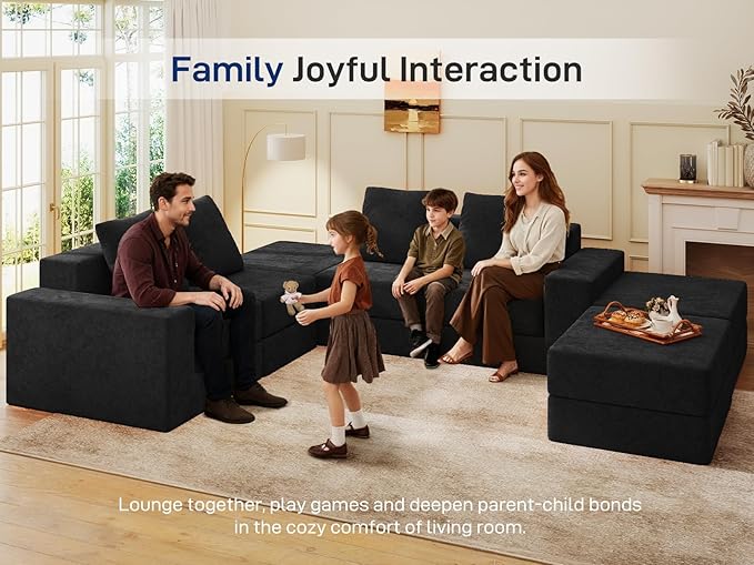 Living&Giving 128" U-Shaped Cloud Sectional Couch