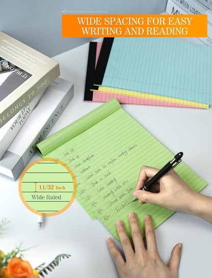 Legal Pads 8.5 x 11 Colored, 8 Pack Legal Notepads 8.5 x 11, Colored Note Pads 8.5 x 11 Writing Pad, Pink Notebook Paper 8.5 x 11, Lined Paper Tablets 8.5 x 11 Pads of Paper, Wide Ruled, 30 Sheets/Pad