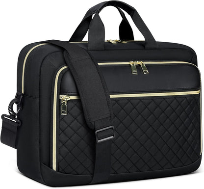 NEWHEY Laptop Bag 15.6 Inch Briefcase for Women Men Waterproof Laptop Messenger Bag Large Shoulder Computer Bag for Business Office Work College, Black