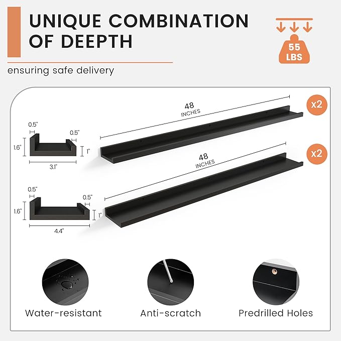 FLYJOE Floating Picture Ledge Shelves