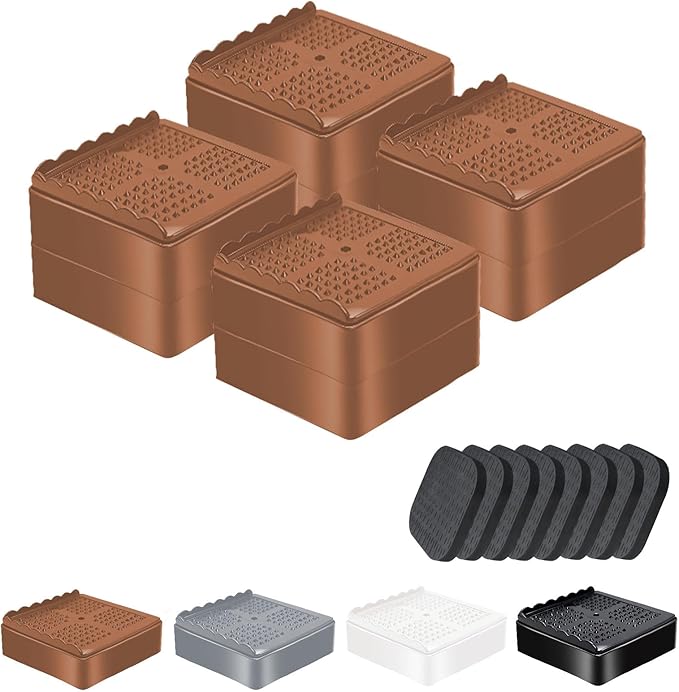 shouwuhho Furniture Risers, 4 Pack Bed Risers