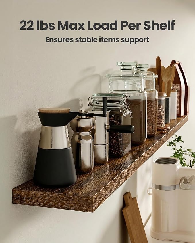 AMADA HOMEFURNISHING 47.2" L Floating Shelves, Wall Shelves Set of 3