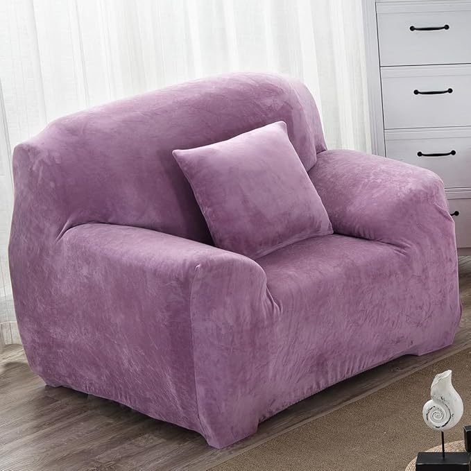 vctops 1-Piece Velvet Plush Stretch Chair Sofa Slipcover Soft Fuzzy Fluffy