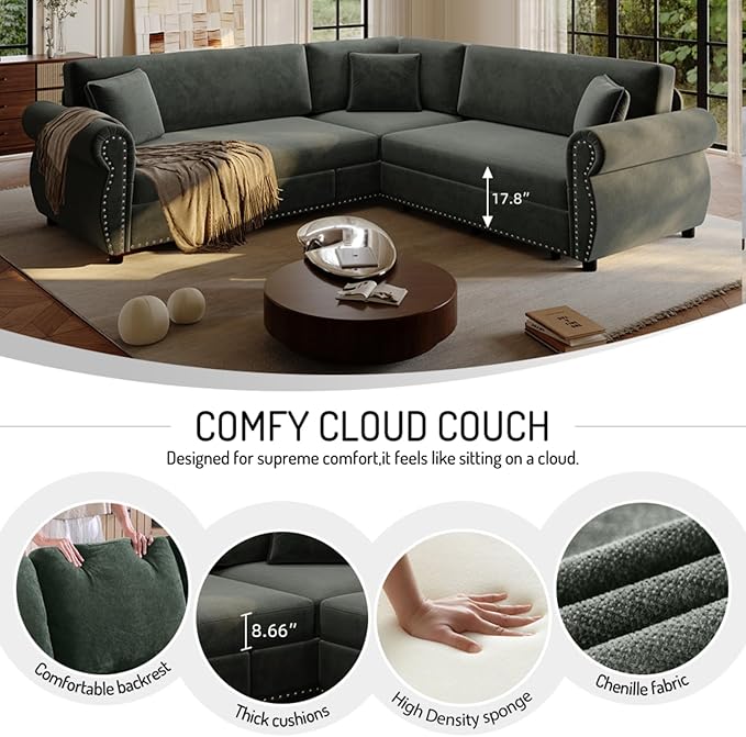 88.2" Sectional Sleeper Sofa