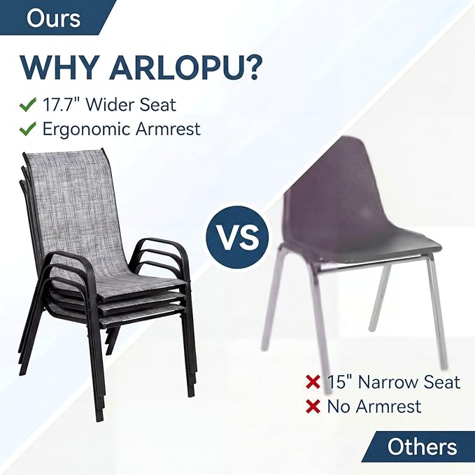 Arlopu 5 Piece Outdoor Patio Dining Set, Porch Furniture