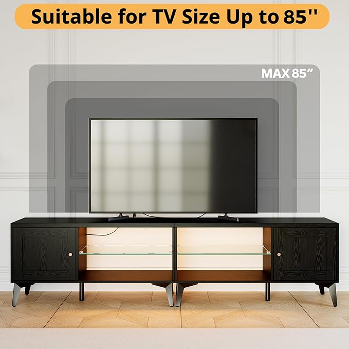 LIKIMIO 2-in-1 TV Stand for 85 Inch TV, Entertainment Center