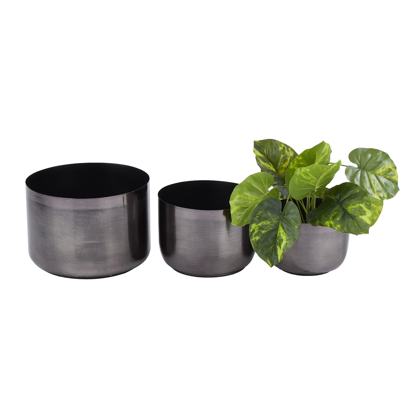 CosmoLiving by Cosmopolitan Metal Planter, Set of 3 9', 7', 6'H, Black