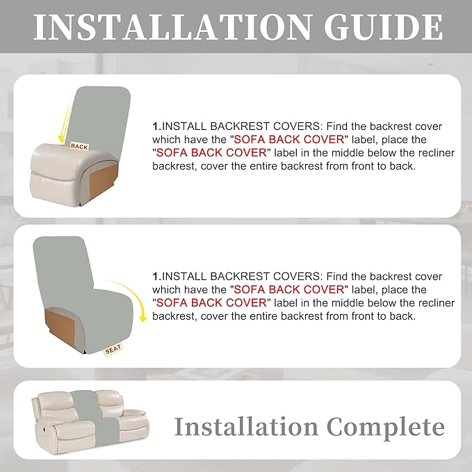 100% Waterproof Sectional Recliner Couch Covers
