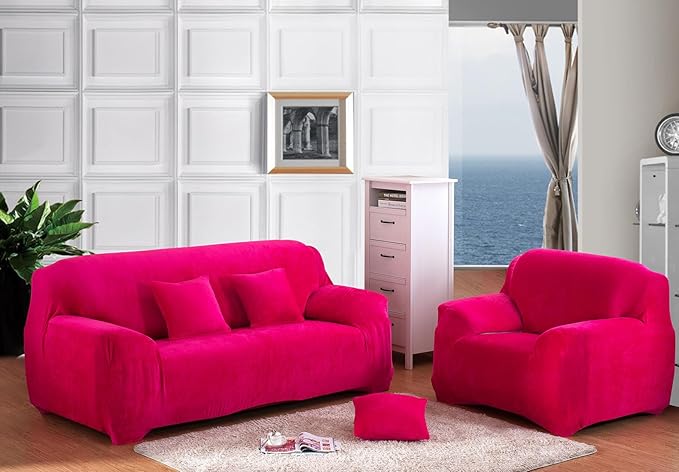 vctops 1-Piece Velvet Plush Stretch Sofa Slipcover
