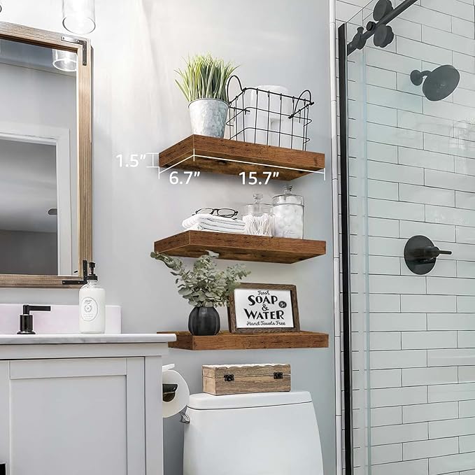 QEEIG Floating Shelves for Wall Bathroom Shelf Bedroom Kitchen Living Room
