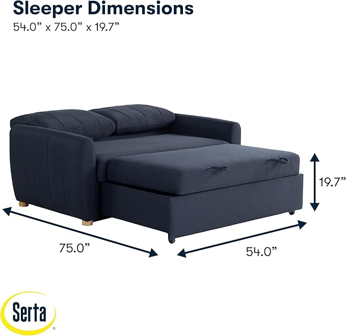 Serta® Galway 66.5" Full-Size Convertible Pop-up Sofa, Dream Coil® Comfort