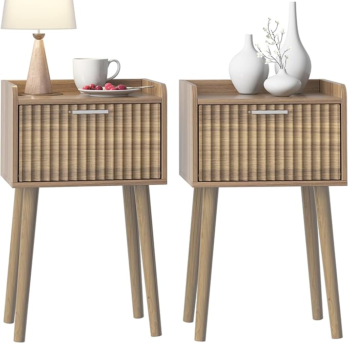 LAATOOREE Small Nightstand Set of 2, Side End Table