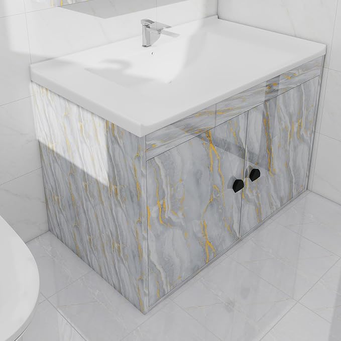 White Gold Marble Contact Paper