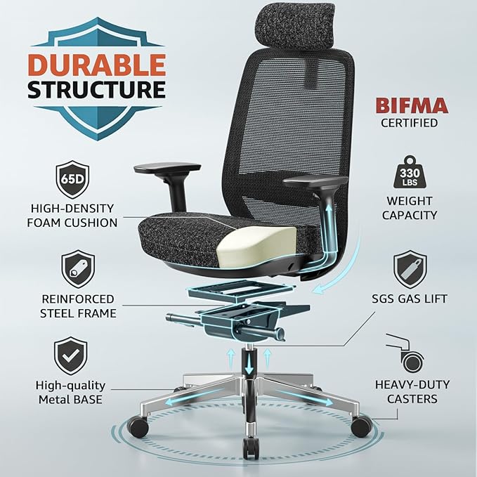 ErgoSift M2 Office Chair Ergonomic Desk Chair High-Back Mesh Desk Chair
