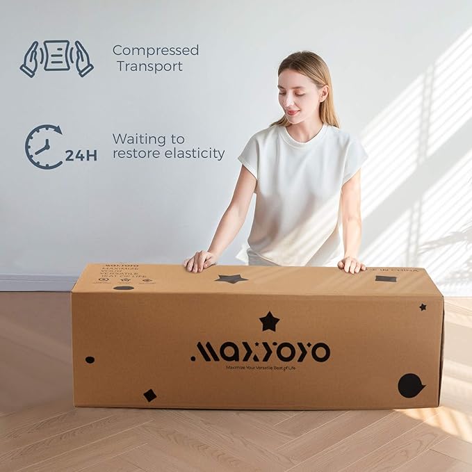 MAXYOYO Folding Sofa Bed, Extra Thick and Long Floor Sofa Convertible Sleeper