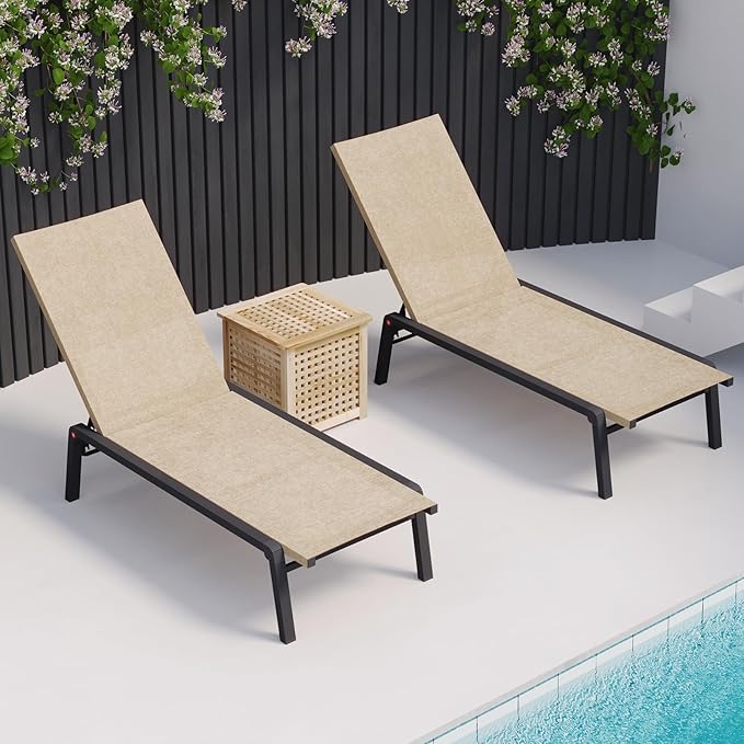 Patio Chaise Lounge Set of 2