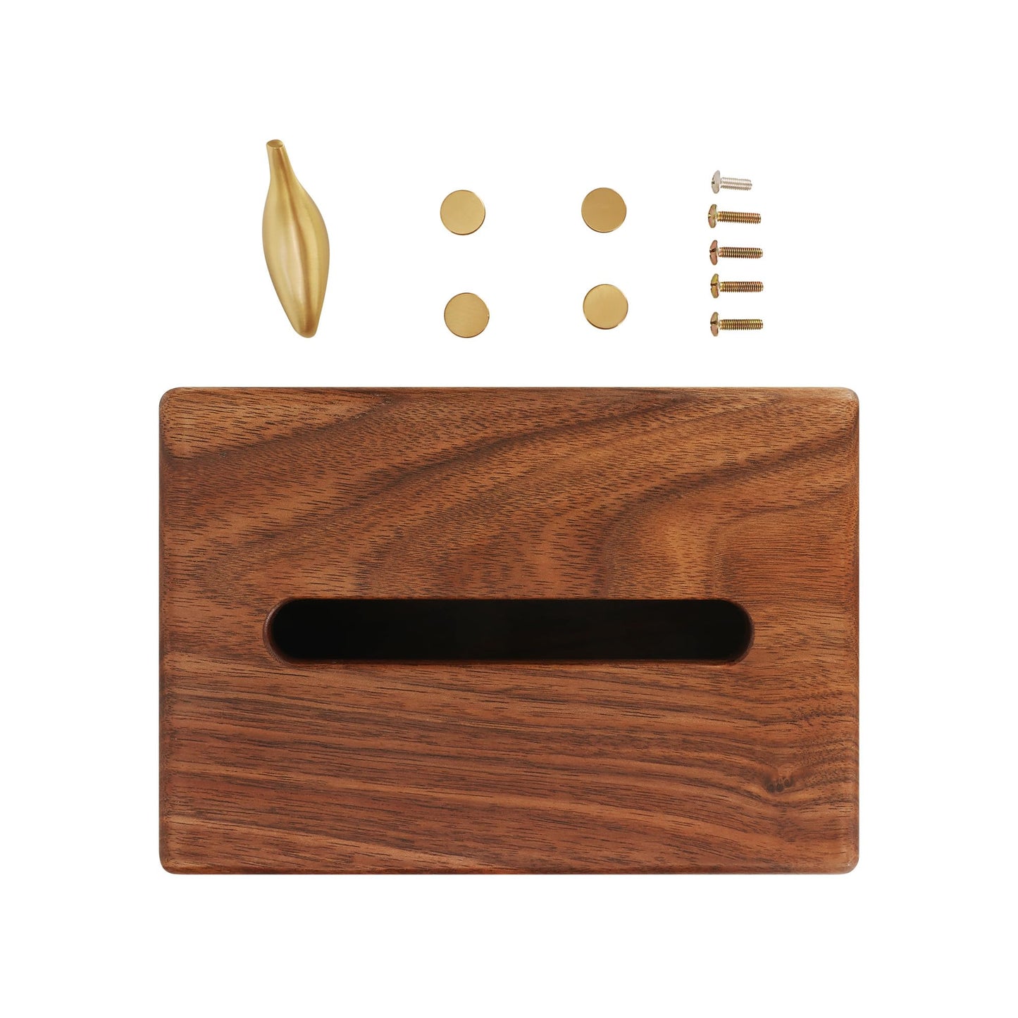Black Walnut Wood Rectangle Tissue Box with Copper Bird Decor, Tissue Box Cover, Modern Style, Bedroom, Study Room, Office, Unique Gift idea of Elegant Copper Birds for Home Decor