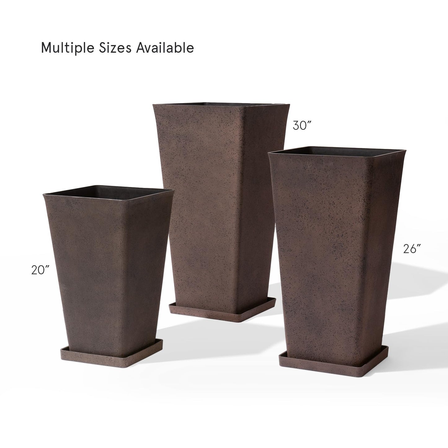 LA JOLIE MUSE 30 inch Tall Planters Set of 2, Indoor/Outdoor Rectangular Large V Shaped Taper Planters for Front Door