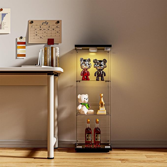 FANYUSHOW 3-Shelf Glass Display Cabinet