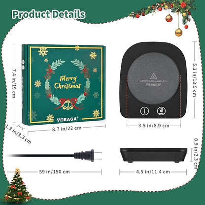 VOBAGA Coffee Warmer & Mug Warmer for Home Office Home Desk Use, Coffee Cup Warmer with 3 Temperature Settings for Coffee Tea Cocoa with Auto Shut Off After 4 Hours, Coffee Gifts