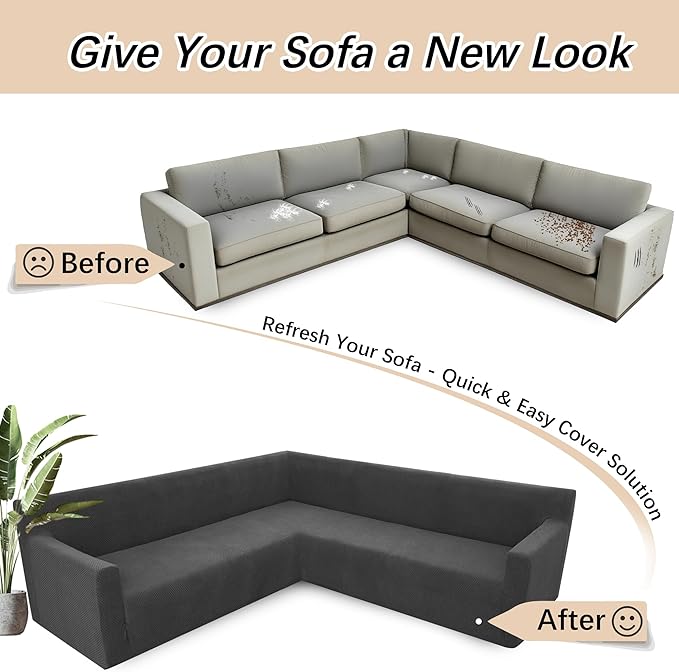 Arfntevss Stretch Sectional Couch Covers L Shaped Corner Sectional Sofa Cover
