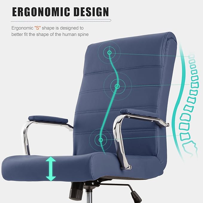 Office Desk Chair, Modern Conference Room Chairs, High Back Ergonomic Home