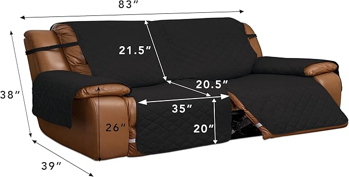 Easy-Going Oversized Loveseat Recliner Cover, Reversible Couch Cover