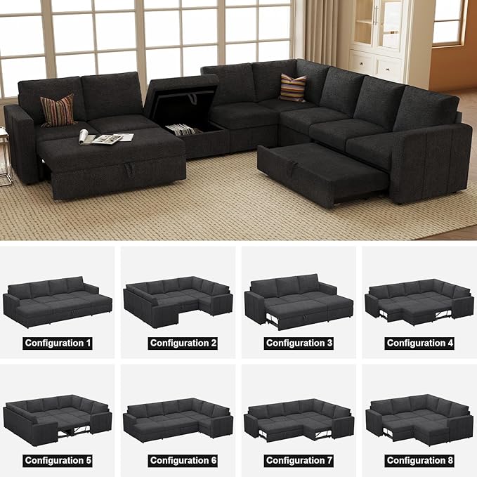 Belffin Modular Sectional Sleeper Sofa Bed
