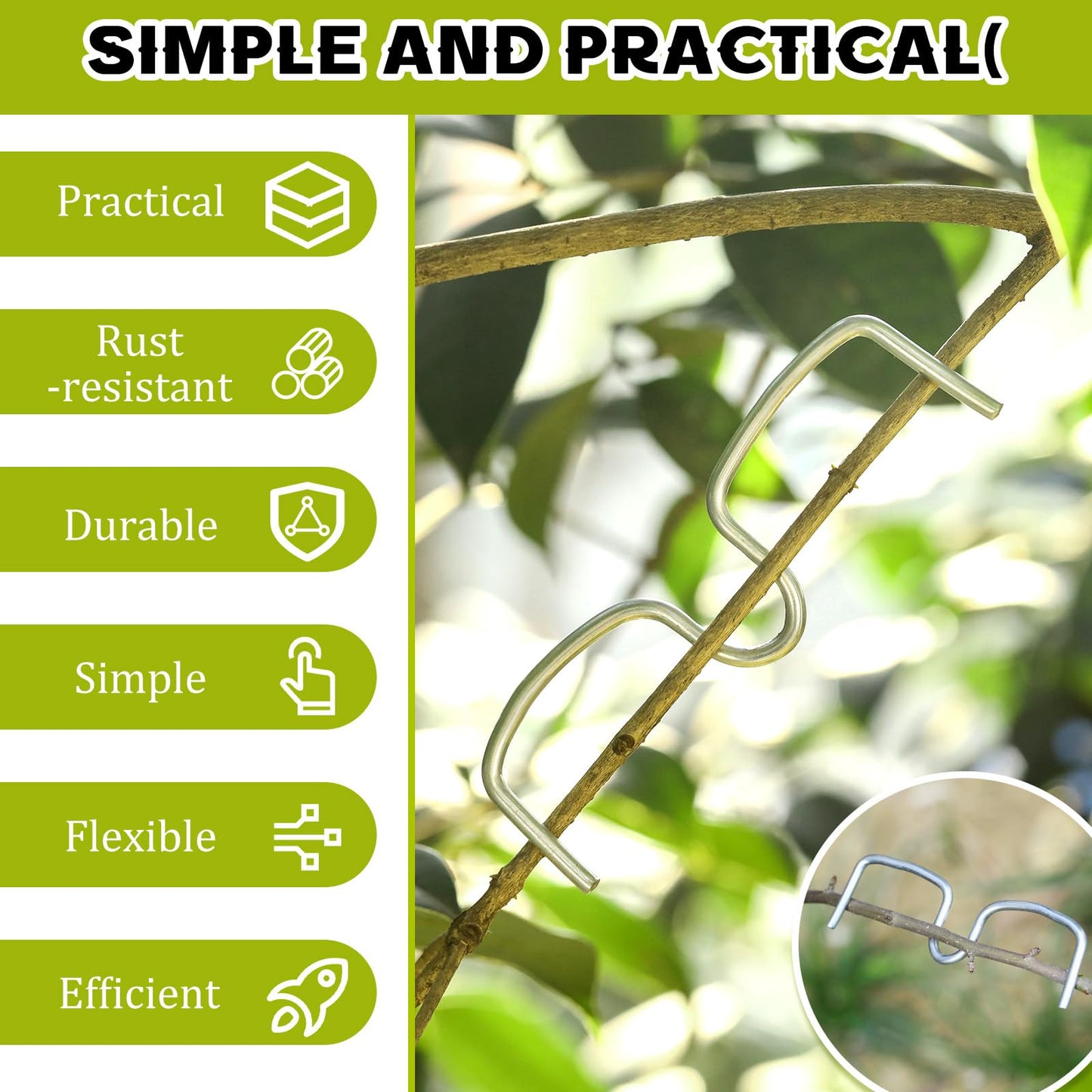 MorningRo 50 Pcs Fruit Tree Limb Spreaders Plant Tying Machine Puller Branch Spreaders Plum Tree Open Angle Pull Branch Stereotyped Tying Bending Farm Tools, M-3.15(Inch), Galvanized