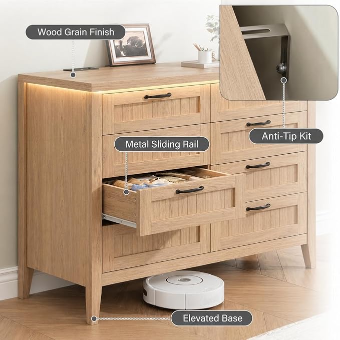 GarveeLife 8 Drawer Chest Dresser