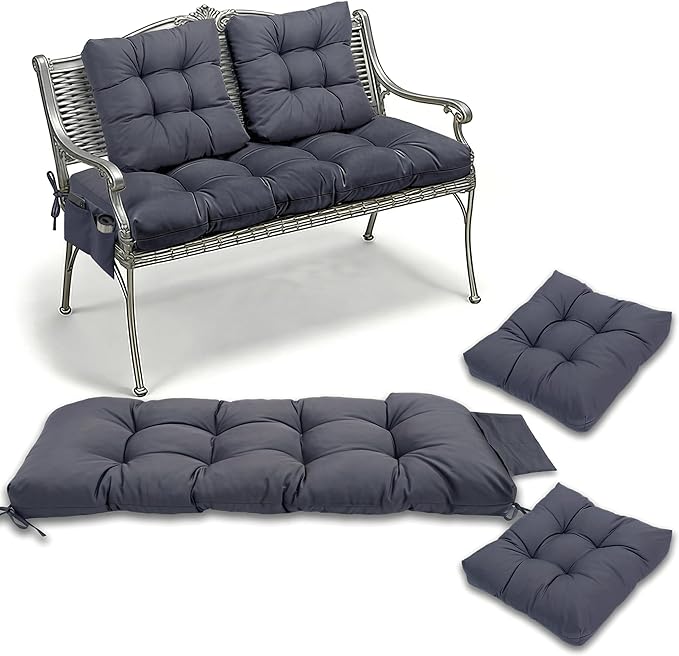3 Pcs Wicker Chair Cushions Patio Loveseat Chaise Cushion Set