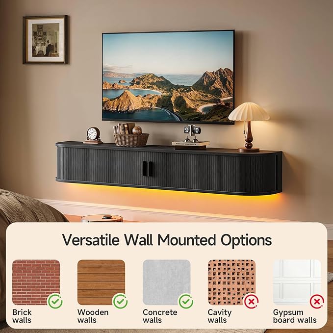 71" Floating TV Stand with Power Outlet