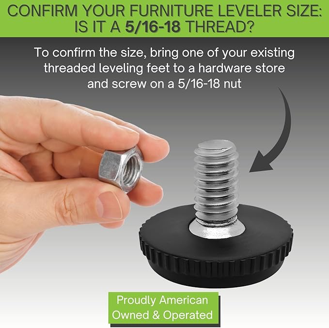 Project Patio 5/16-18 Stainless Steel Adjustable Furniture Levelers and