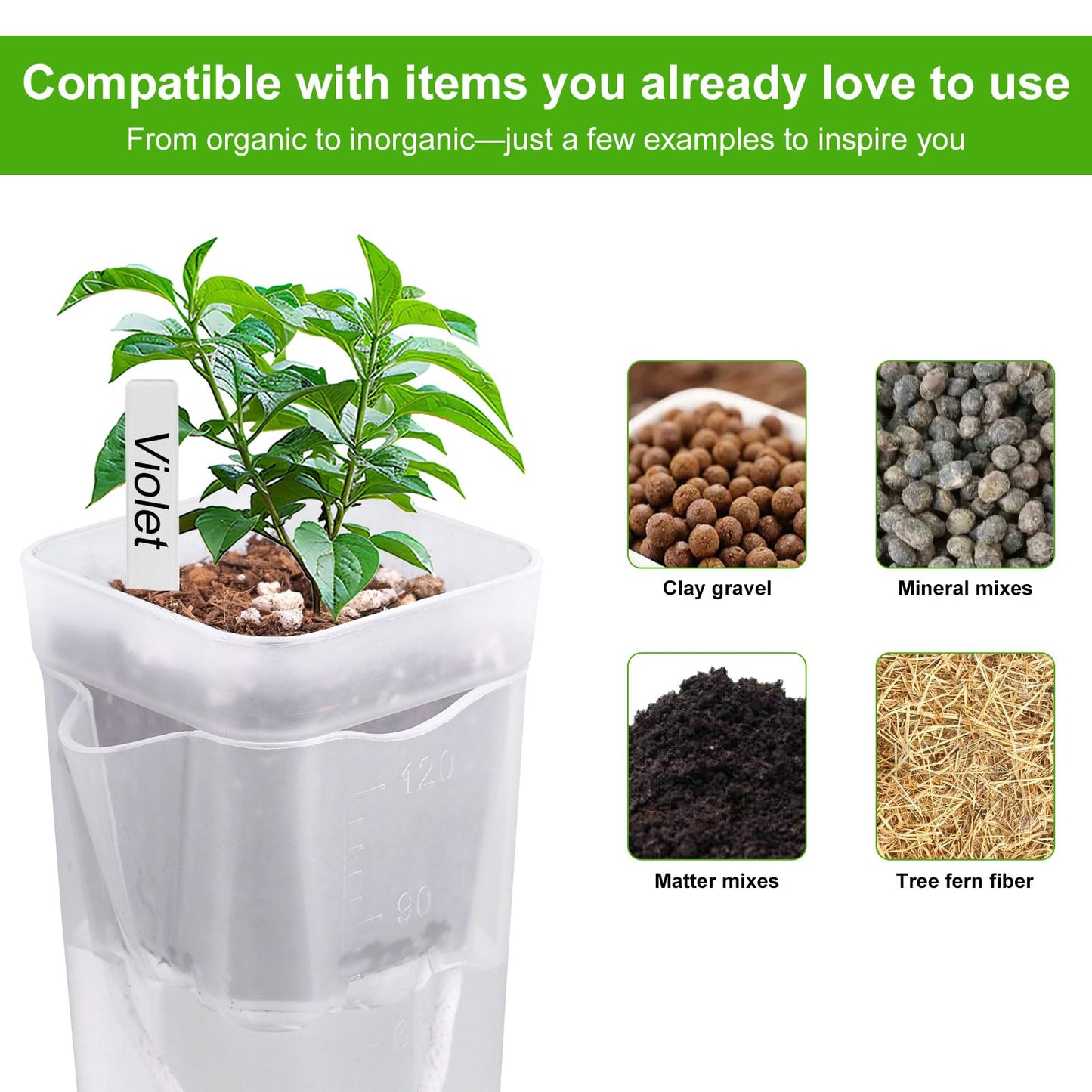 Goktvai 10pcs 2in/5cm Mini Self Watering Pots with Plant Labels and Wick, Clear Plastic Planters with Drainage Holes Water Level Indicator for Indoor Plants Alocasia Corm Propagation Sowing