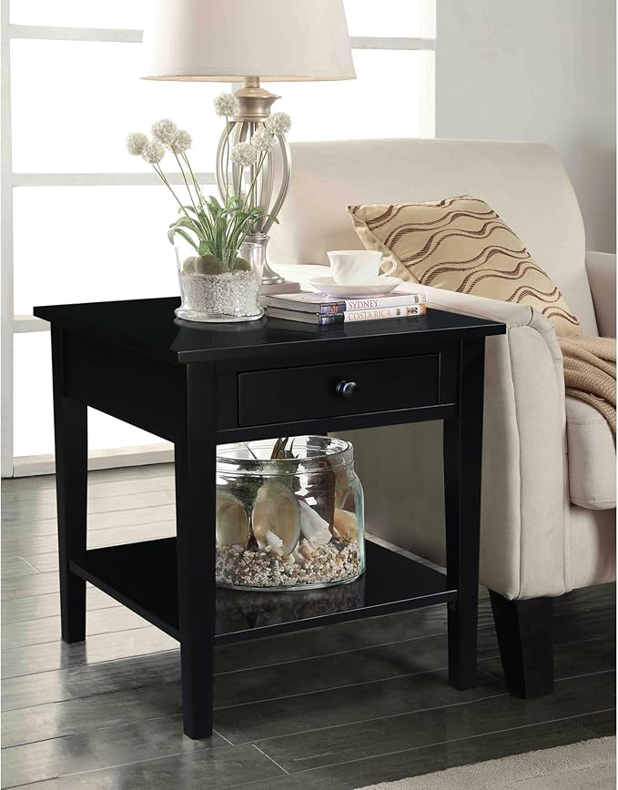 International Concepts Spencer Black Wood End Table