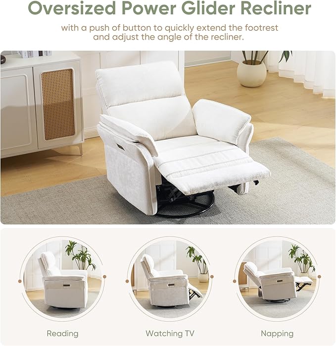 Power Swivel Rocker Recliner, Glider Recliner Nursery Chair