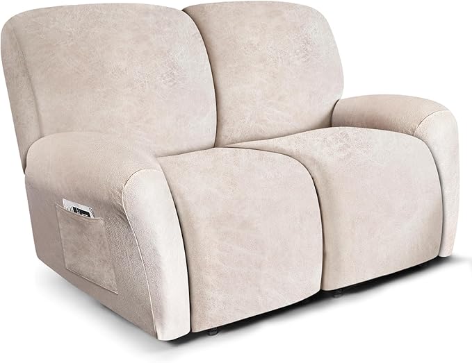 ANARACHON Loveseat Recliner Cover Leather Look Recliner Loveseat Covers