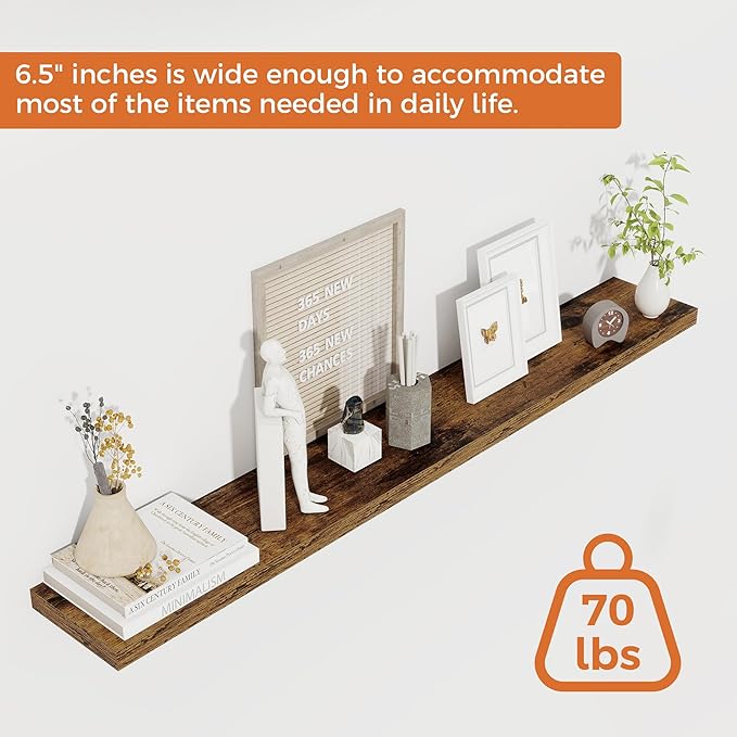 Floating Shelves for Wall, 48 Inch Floating Shelves for Home Decor, Wall