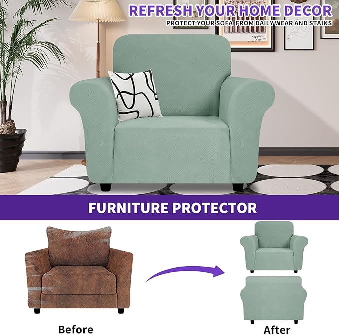 ZNSAYOTX Super Stretch Chair Slipcover, New Striped Sofa Chair Covers
